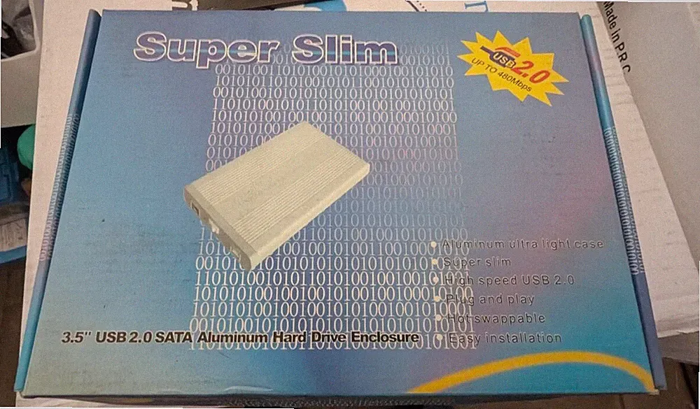 3.5-In USB 2.0 SATA Aluminum Hard Disk Drive External Enclosure Case NEW