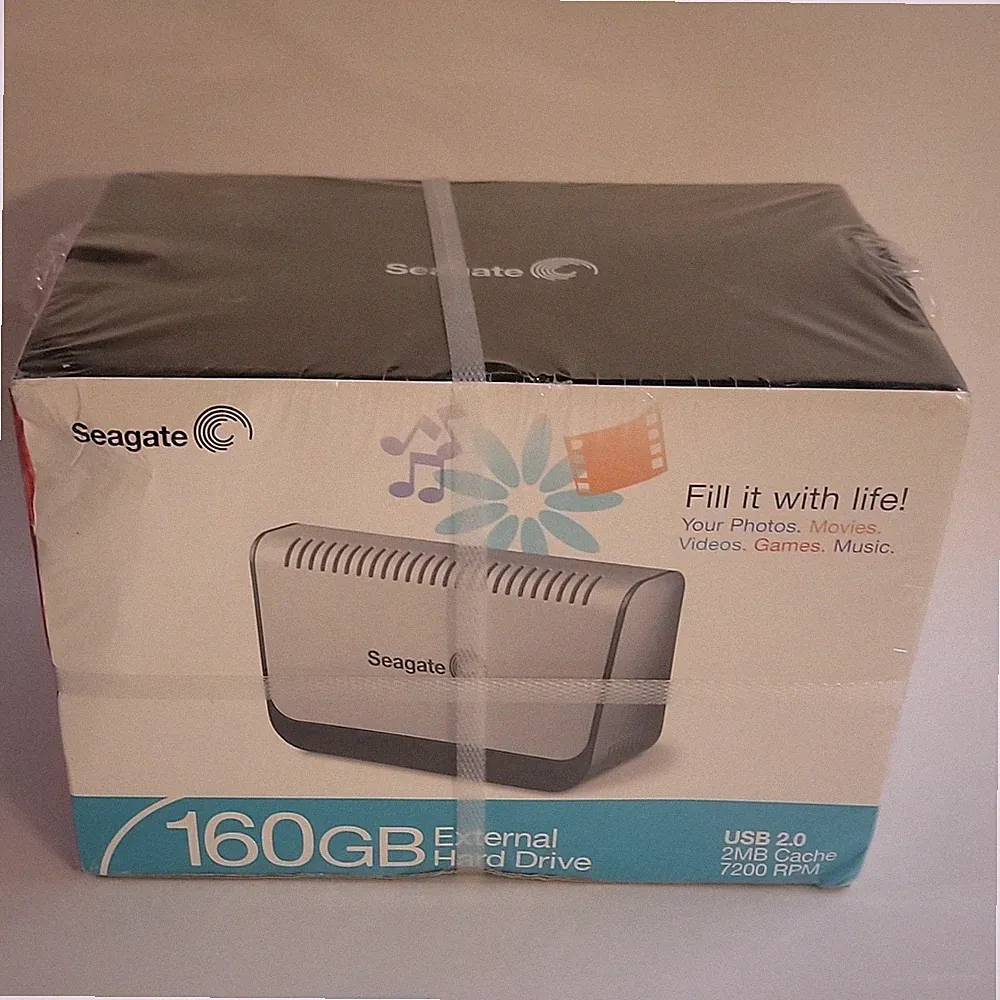 Seagate 160GB External Hard Drive USB 2.0 7200 RPM 2MB Cache Silver Black
