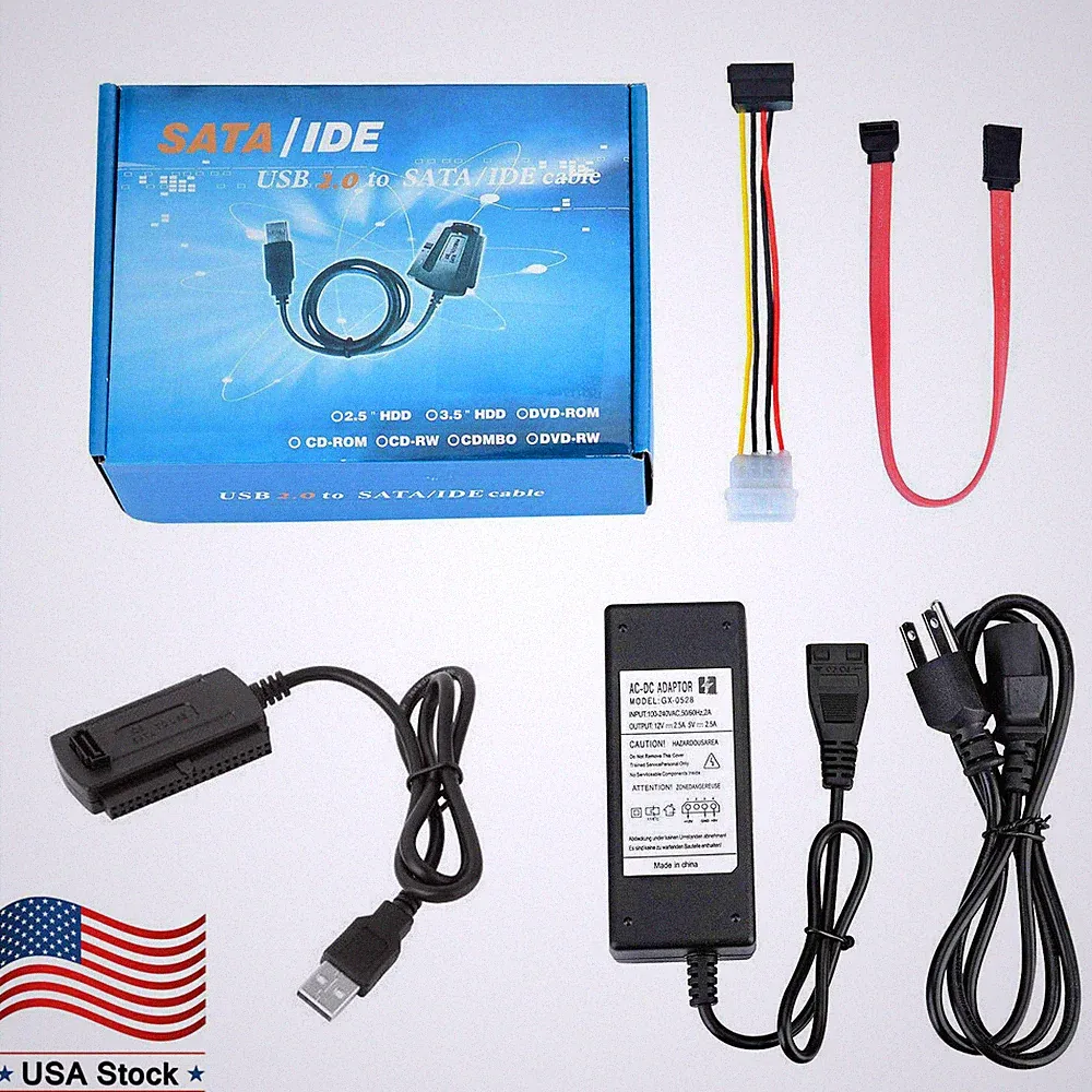 USB 2.0 to SATA PATA Hard Drive Adapter Transfer Cable Kit